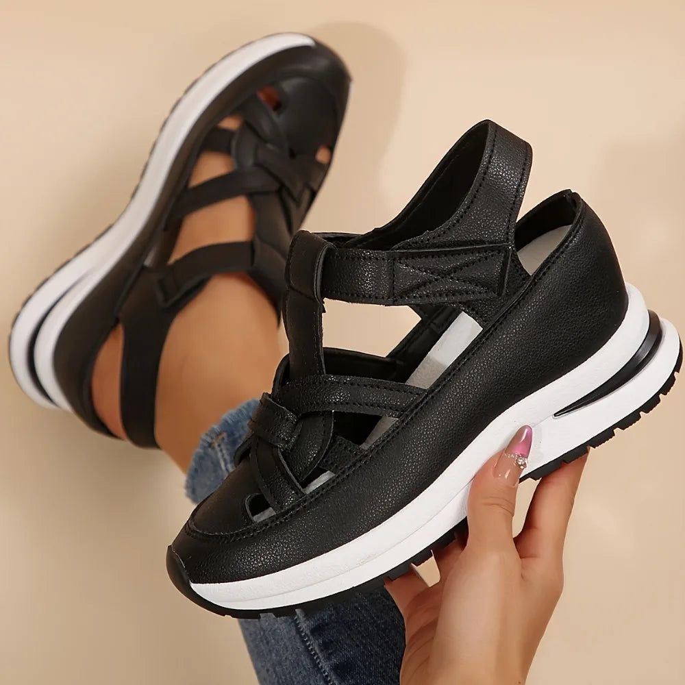 Women's Fashion Sandals, Comfortable, Solid Color, Open-toe, Artificial PU Upper/Lining/Insole, Multifunctional Beach Loafers