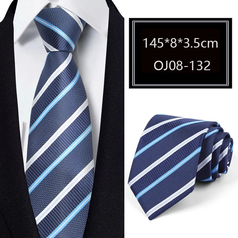 Luxury 56 Colors New Men's Tie Classic Floral Stripe Plaid 8cm Jacquard Neck Tie Necktie For Men Business Wedding Party
