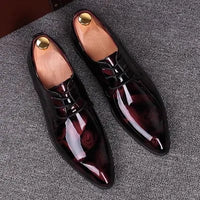 Men's Dress Shoes Patent Leather Business Shoes Pointed Toe Zapatos Hombre Oxfords Shoes For Men Sapatos Social Masculino
