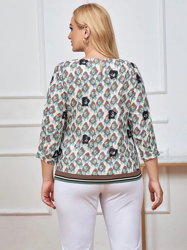 Women Plus Size Woven Spring And Autumn Fashionable Top