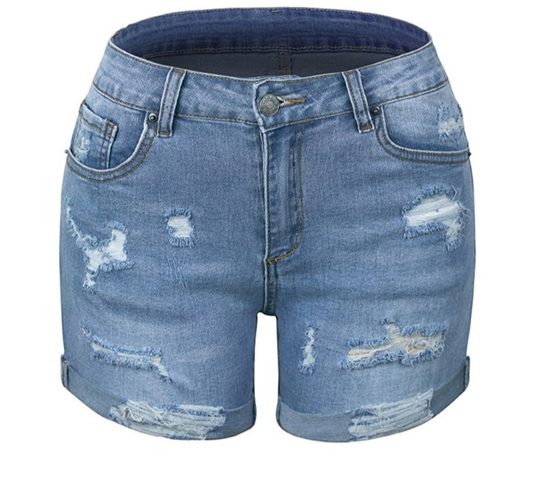 2022 Sexy New Summer Women's Denim Shorts Casual Fashion Loose Hole Jeans Shorts