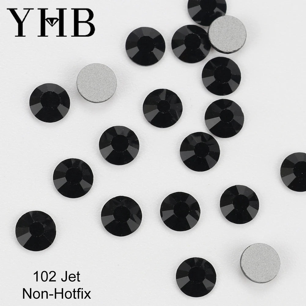 YHB 101-133Cold Fixation Crystal Cristales Flatback Silver Back Non Hotfix Rhinestones For Bags Shoes Garment Phone DIY Nail Art
