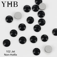 YHB 101-133Cold Fixation Crystal Cristales Flatback Silver Back Non Hotfix Rhinestones For Bags Shoes Garment Phone DIY Nail Art