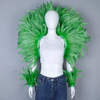 Elegant Women's 2-Piece Shawl Set Cosplay Feather Punk Style for Halloween Masquerade Ball Party Carnival New
