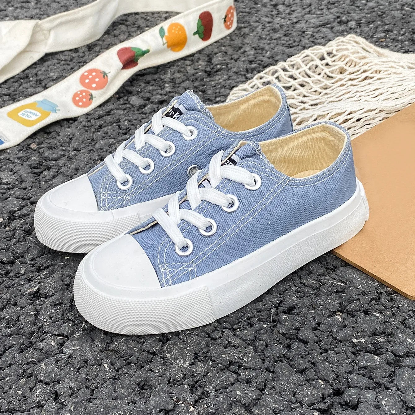 5058Fashionable Spring and Autumn Breathable Children's Canvas Shoes Soft Sole Boys and Girls' Shoes Versatile Children's Cloth