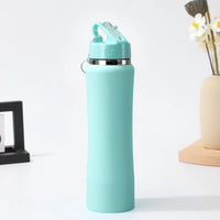 JUSTINLAU Spot Goods 600/750ML Thermos Cup Fruit Mug Kids Straw Cup Vacuum Flasks Stainless Steel Travel Thermal Water Bottles