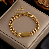 DIEYURO 316L Stainless Steel Fashion Link Chain Bangle Bracelet for Women Exquisite Gold Color Bracelet Jewelry Girl Gift брелок