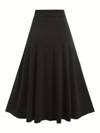 European and American fashion women's plus-size skirt color matching buttonhole lace-up high waist A-line skirt