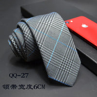 Mens Ties 6cm Classic Cotton Handmade Skinny Neck Ties for Men Striped Narrow Collar Slim Cashmere Tie Casual Plaid Tie For Man