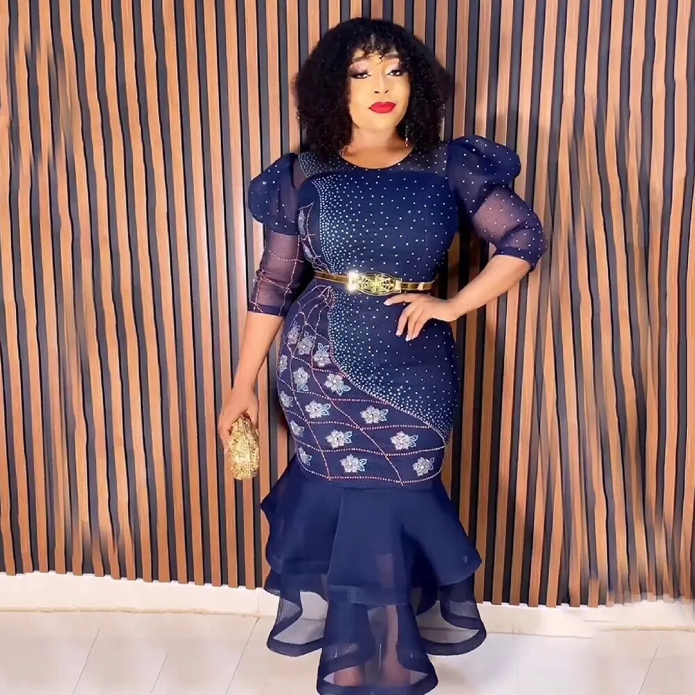 african party dresses Plus Size African Party Dresses for Women Dashiki Ankara Wedding Eveni – Mega Mart Center
