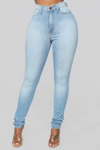 Womens Stretch High Waisted Jeans Skinny elastic Butt Lifting Jeans Slim Fit Denim Pants Ass Jeans White Blue