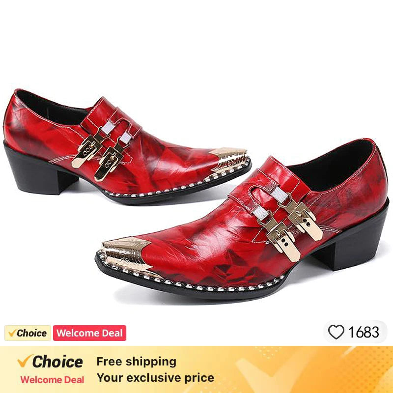 Spring/Autumn Men's Genuine Leather Pointed Toe Slip-On Brown Business Office Wedding For Men Flats Shoes