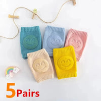 5Pairs Baby Knee Pads Toddler Crawling Anti-Slip Solid Infant Boys Girls Elbow Cushion Pad Safety Protector Toddler Leg Warmer