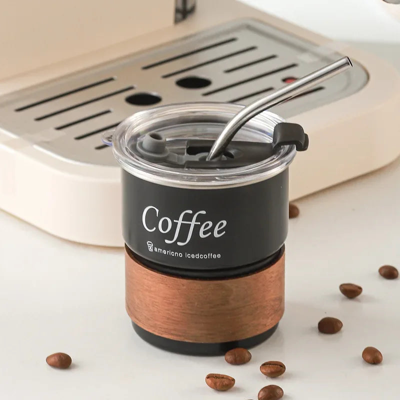 Coffee Cup 304 Stainless Steel Insulated Cup with Straws Beer Mug Coffee Cup Reusable Water Cup with Lid for Outdoor Camping