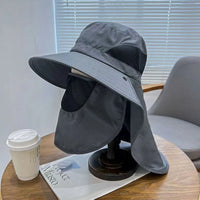 Outdoor Fishing Hat With Neck Flap Uv Protection Foldable Bucket Hats For Men Women Cycling Hiking Wide Brim Summer Sunshade Cap