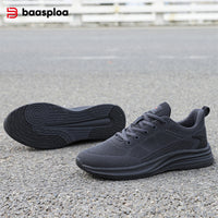 Baasploa Men Running Shoes Brand Mesh Breathable Casual Sneakers Male Lace-Up Comfort Lightweight Sport Shoes Non-Slip Outdoor