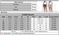 Plus Size Broken Worn Edges Sexy Ripped Hole Tassel Denim Shorts 4XL Women Casual Skinny High Waist Push Up Cut Out Short Jeans