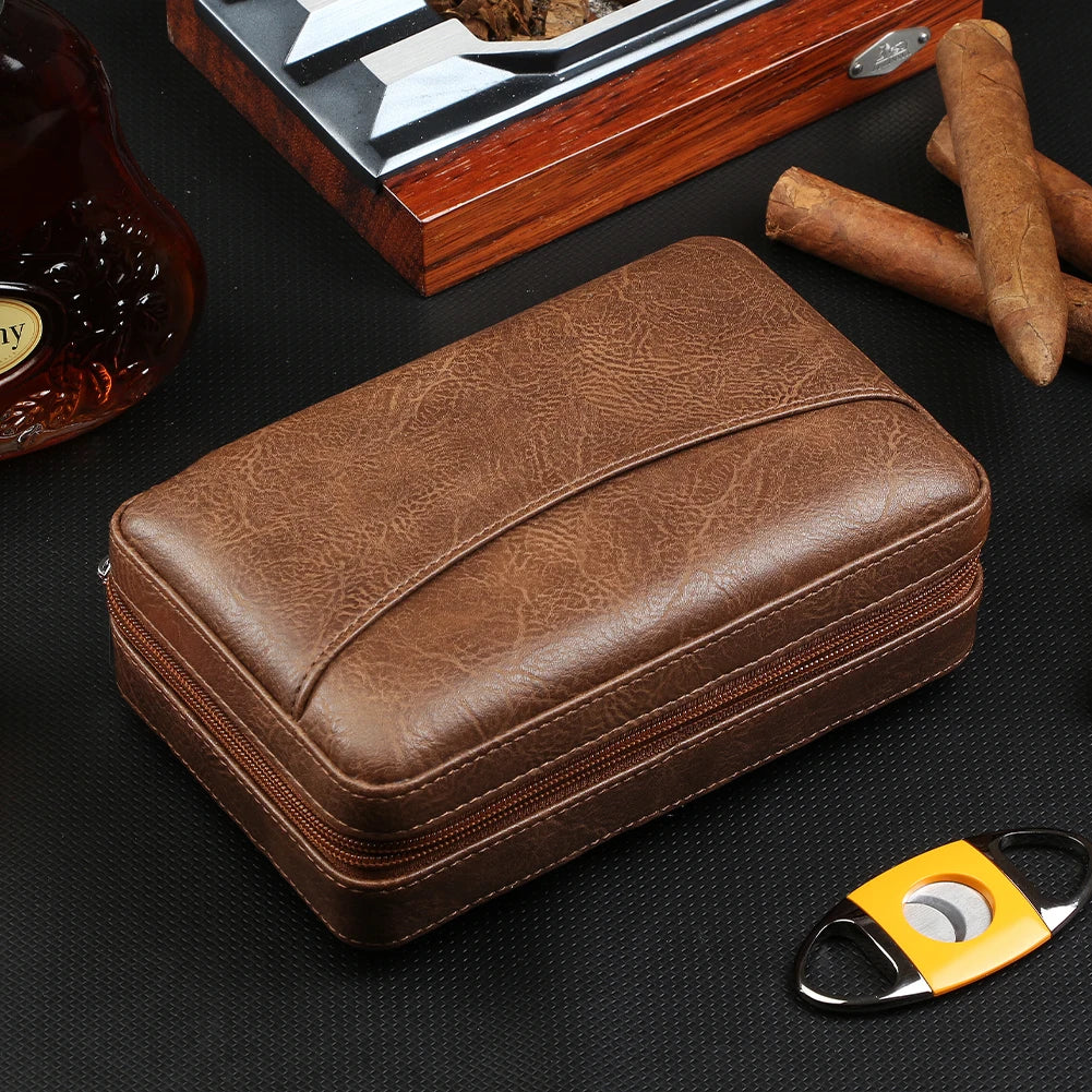GALINER Charuto Cedar Wood Cigar Humidor Box Travel Cigar Case Storage 4 Cigars Box Humidor Humidifier For Sigar