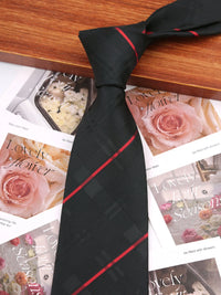 7.5/8CM Man Thin Tie Striped Necktie Men Business Formal Wedding Tie Navy Blue Black Neck Ties Fashion Shirt Necktie Accessories