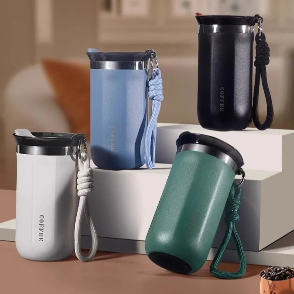 Portable 350ML/500ML Stainless Steel Insulated Cup Leak-Proof with Lid Vacuum Flask Double Wall Water Cup Commute Use