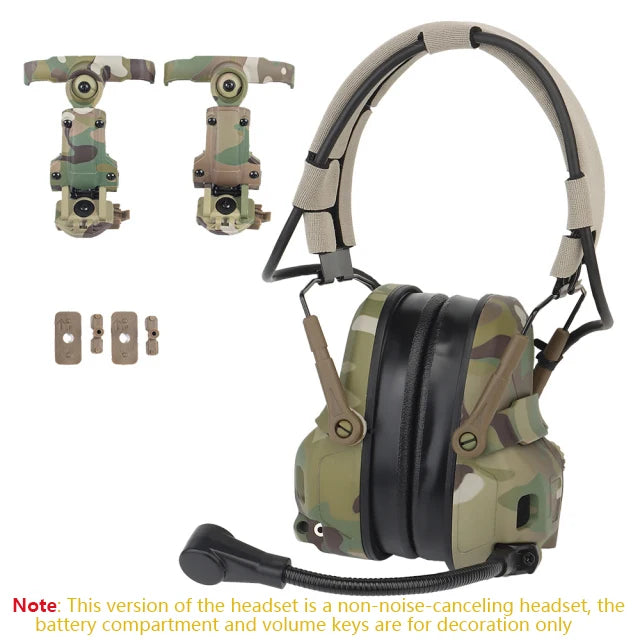 GEN 6 Tactical Headset Non-picking Noise-Cancelling Headset with Robotic Arm Mic for Hunting Paintball CS Militar Helmet