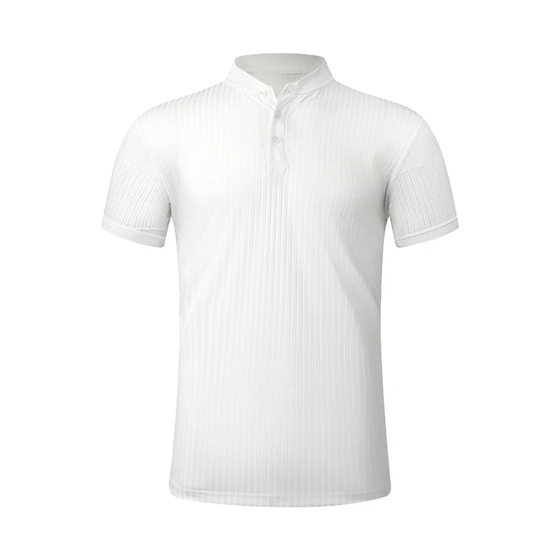 2025 Men's Summer Short Sleeve Polo Breathable Comfortable Polo Casual Solid Color Shirt Button T-Shirts Dropshipping
