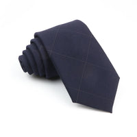 Mens Ties 7cm Classic Wool Handmade Skinny Grey Plaid Neckties Striped Narrow Collar Slim Cashmere Casual Tie Accessories Gift