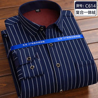 Autumn and Winter Men's Long-sleeved Fleece Shirt Thermal Shirt Plaid Jacket Clothes Men's Clothing Streetwear Men Shirts