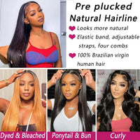 260% High Density Straight HD Transparent Human Hair Wigs 13x6 13x4 Lace Front Wig Brazilian 40 46Inch Lace Front Human Hair Wig