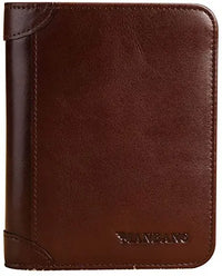 Manbang Men's Wallets RFID Genuine Leather Trifold Wallets For Men with ID Window and Credit Card Holder