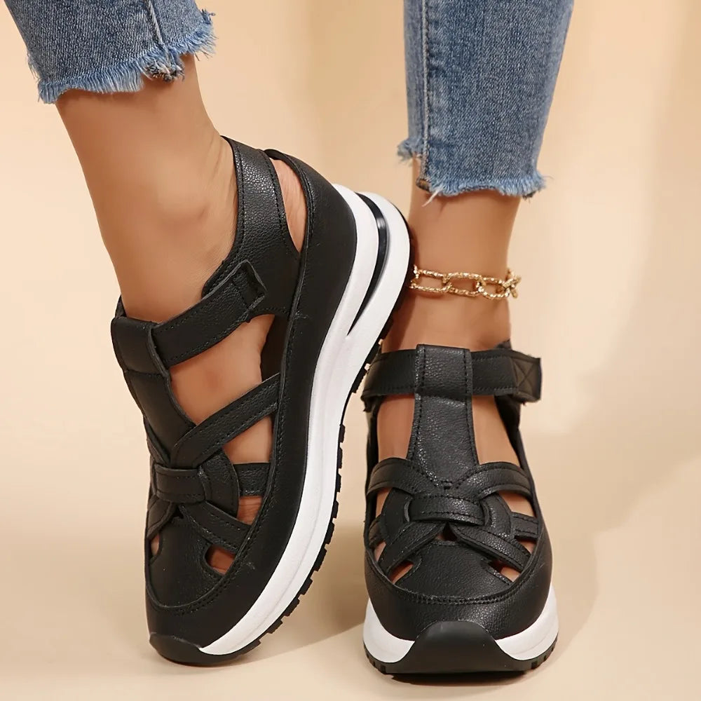 Women's Fashion Sandals, Comfortable, Solid Color, Open-toe, Artificial PU Upper/Lining/Insole, Multifunctional Beach Loafers