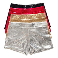 Summer Hot Shiny Sequined High Waist Shorts Women Fashion Elastic Pants Sexy Nightclub Party Performance Clothing Glitter Shorts