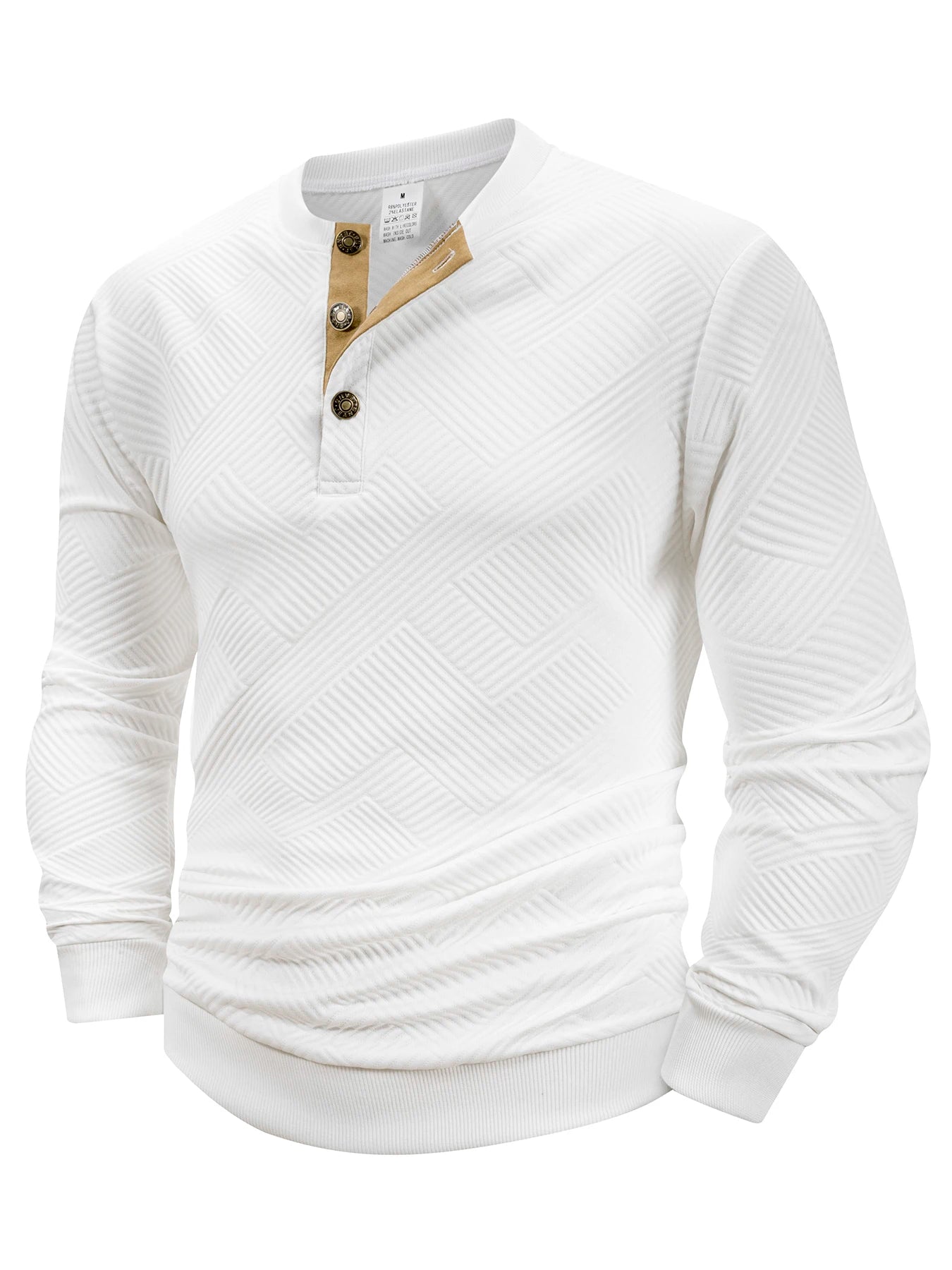 Men's Long Sleeve Button Down T-Shirts Autumn Henley Collar Casual High Quality Crew Neck Hoodie Leisure Pullover Mens T Shirts