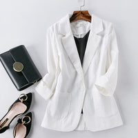 Fashion Women Jacket Casual Solid Blazers Work Outerwear Slim Office Lady Coat Spring Autumn Chic Clothing Tops New 2023