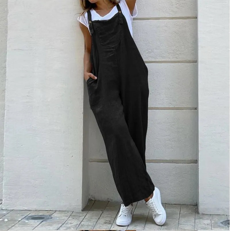 Preppy Wide Leg Pants Jumpsuit Women Green Causal Loose Monos Mujer Long Jumpsuits Summer Combinaison Femme 2023 Y2k Overalls