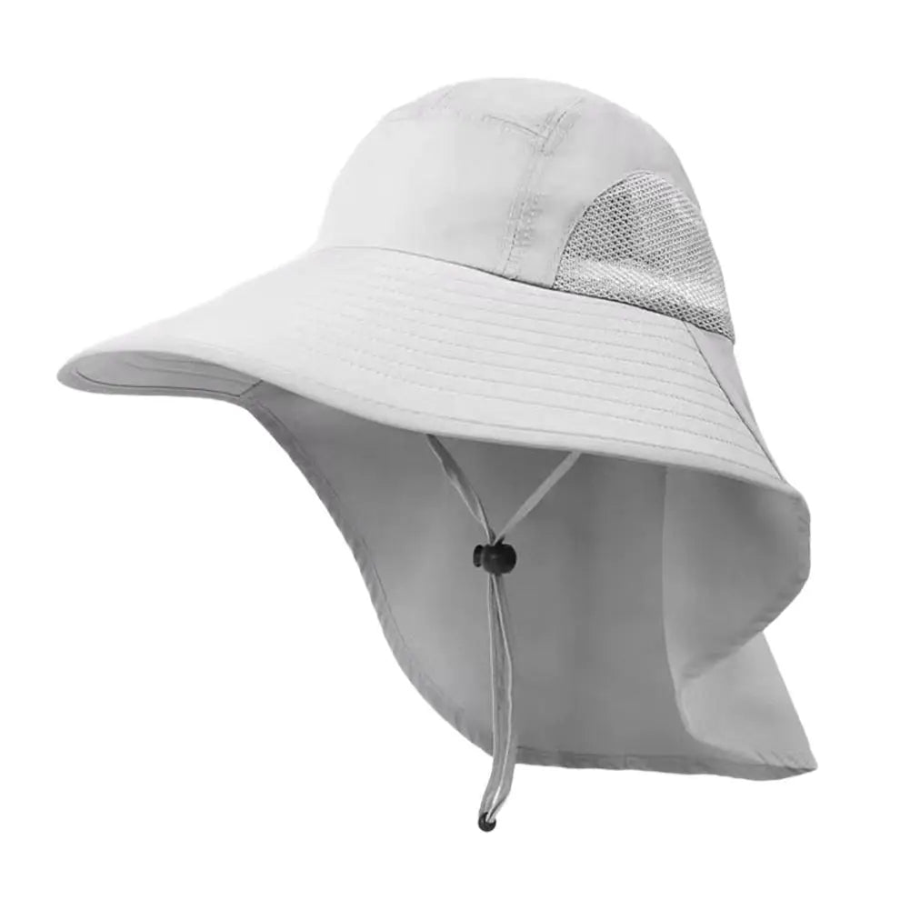 Summer Sun Hat Wide Brim Sun Hat With Neck Flap For Men Women Adjustable Outdoor 50+UPF Protection Safari Cap Hiking Fishing Hat