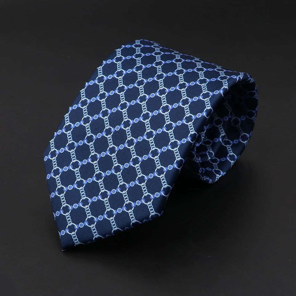 New High Quality Soft Silk Ties 51Colors Fashion 7.5cm Geometric Pattern Necktie For Men Wedding Business Meeting Suit Gravata