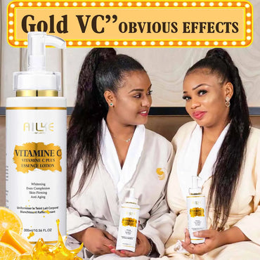 AILKE Vitamin C Skin Care Kit, With Lightening Body Lotion, Even Skin Tone Cream, Whitening Serum, Brightening Soap