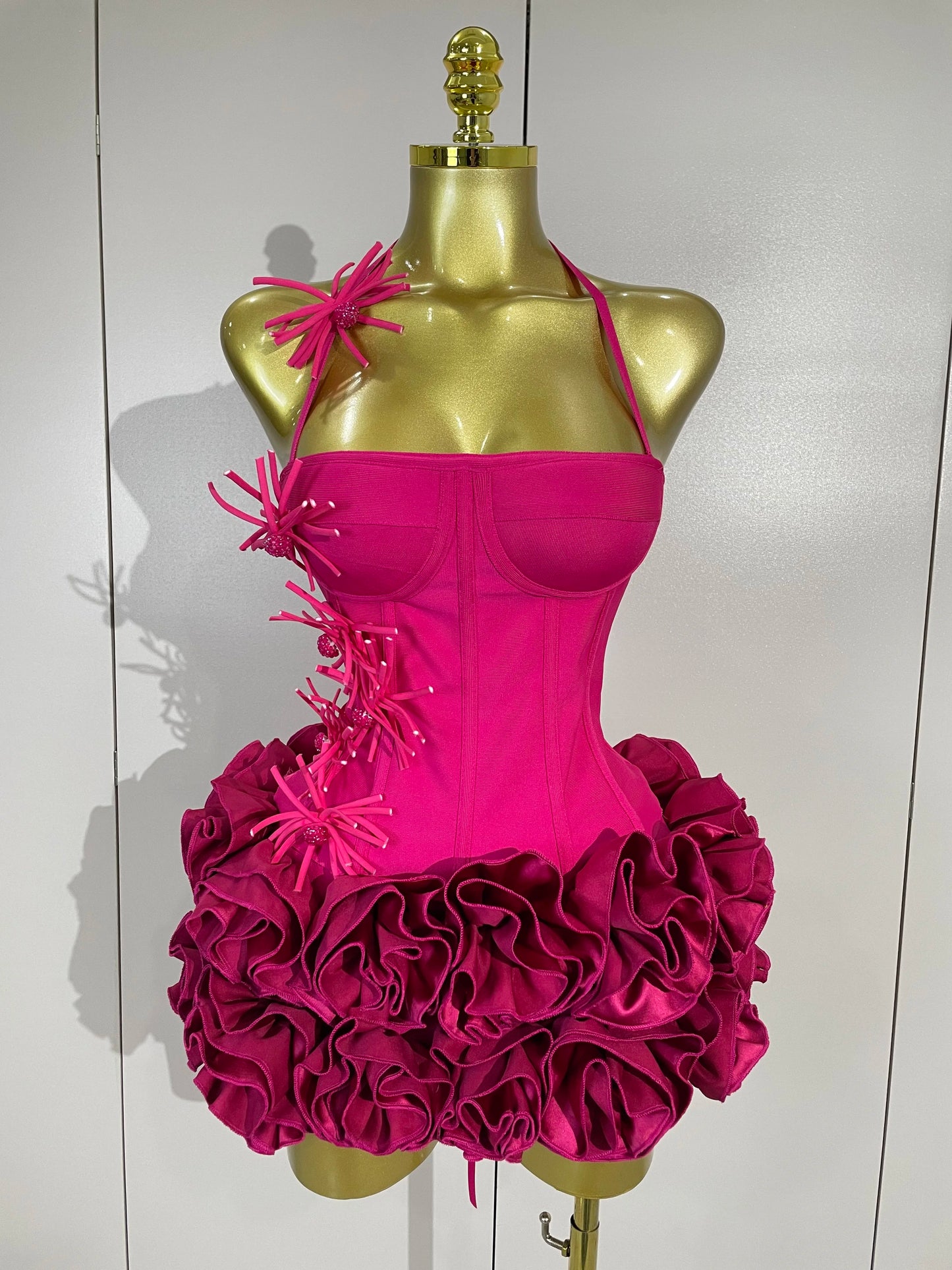 Women Sexy Halter Prom Gown Celebrity Club Two Piece Set Cocktail Elegant Fashion Luxury Birthday Party Red Black Bandage Outfit