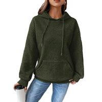 Autumn and Winter Elegant Minimalist Sporty New Sweatshirts Women Loose Casual Solid Color Long Sleeve Drawstring Pocket Hoodies