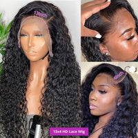 13x6 Deep Wave Frontal Wig 5x5 Water Wave Lace Front Human Hair Wig For Women Brazilian 180 Density 13x4 Curly Human Hair Wig