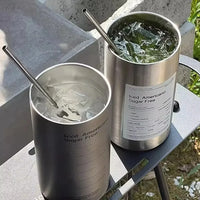 20 Oz Latte Coffee Cup, 304 Stainless Steel Iced Drink Cup with Straw and Lid, Insulated Cup, Cooling Vacuum Drinkware Reusable.