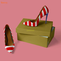 American Flag Prints Pointed Toe Pumps Sexy Thin Heel Mixed Colors Slip On New Arrivals Fashion Women High Heels