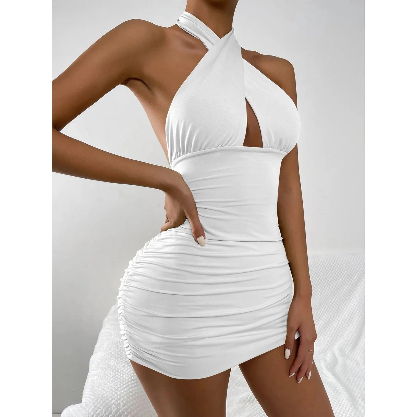 Sexy Bal Lace up terne Strapl Dr for Women Par Wear Spring 2025 Other Material 00% Ladies Faion Dr