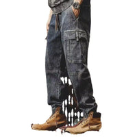 2025 New Casual Jeans for Men - Loose Fit Straight Leg Multi-Pocket Cargo Pants