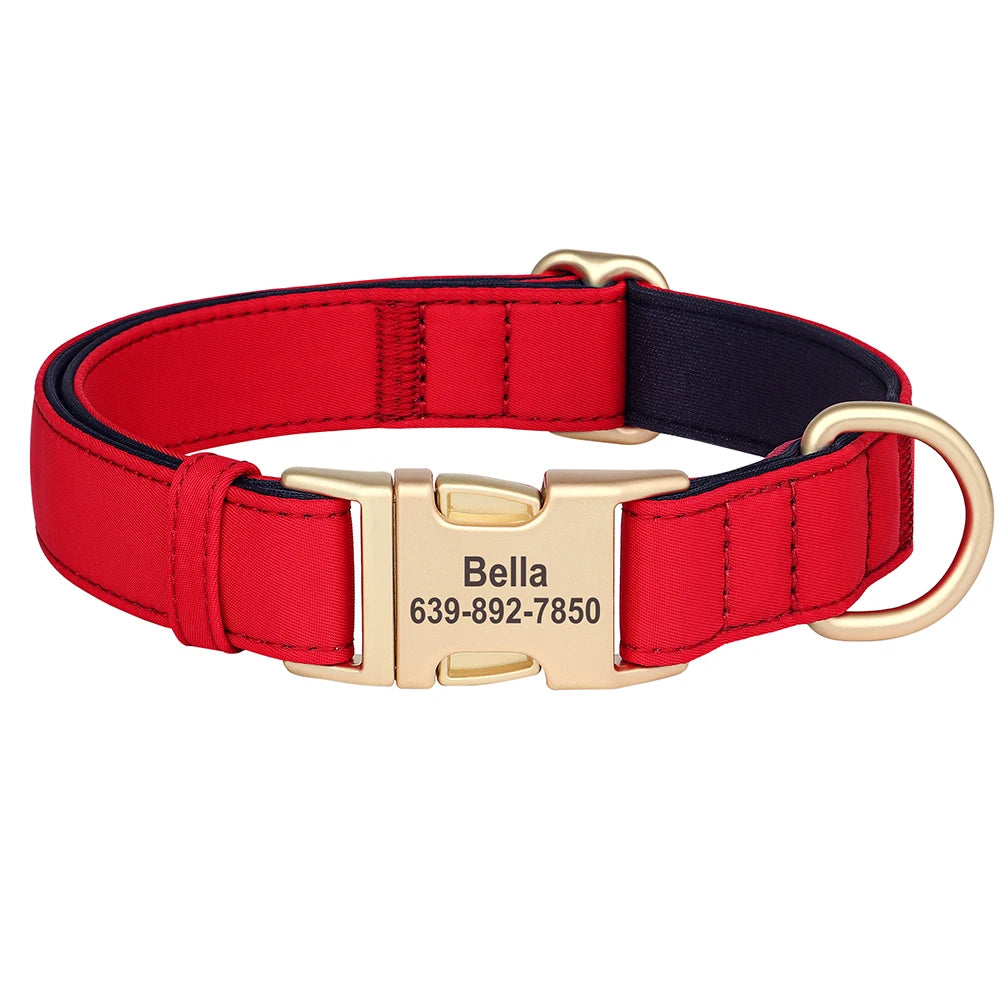 Personalized Nylon Dog Collar Mesh Breathable Padded Dog Collars Custom Pet ID Collars Waterproof Necklace for Small Medium Dogs