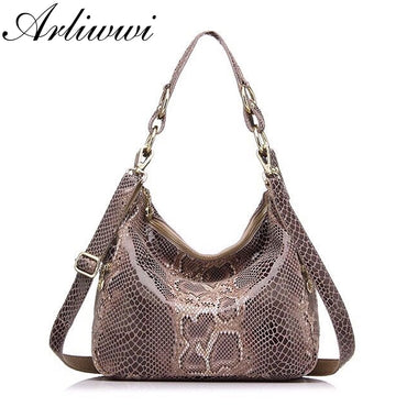 100% Real Leather Lady Shiny Snake Bags Shiny Serpentine Embossed Genuine Leather Handbags For Women