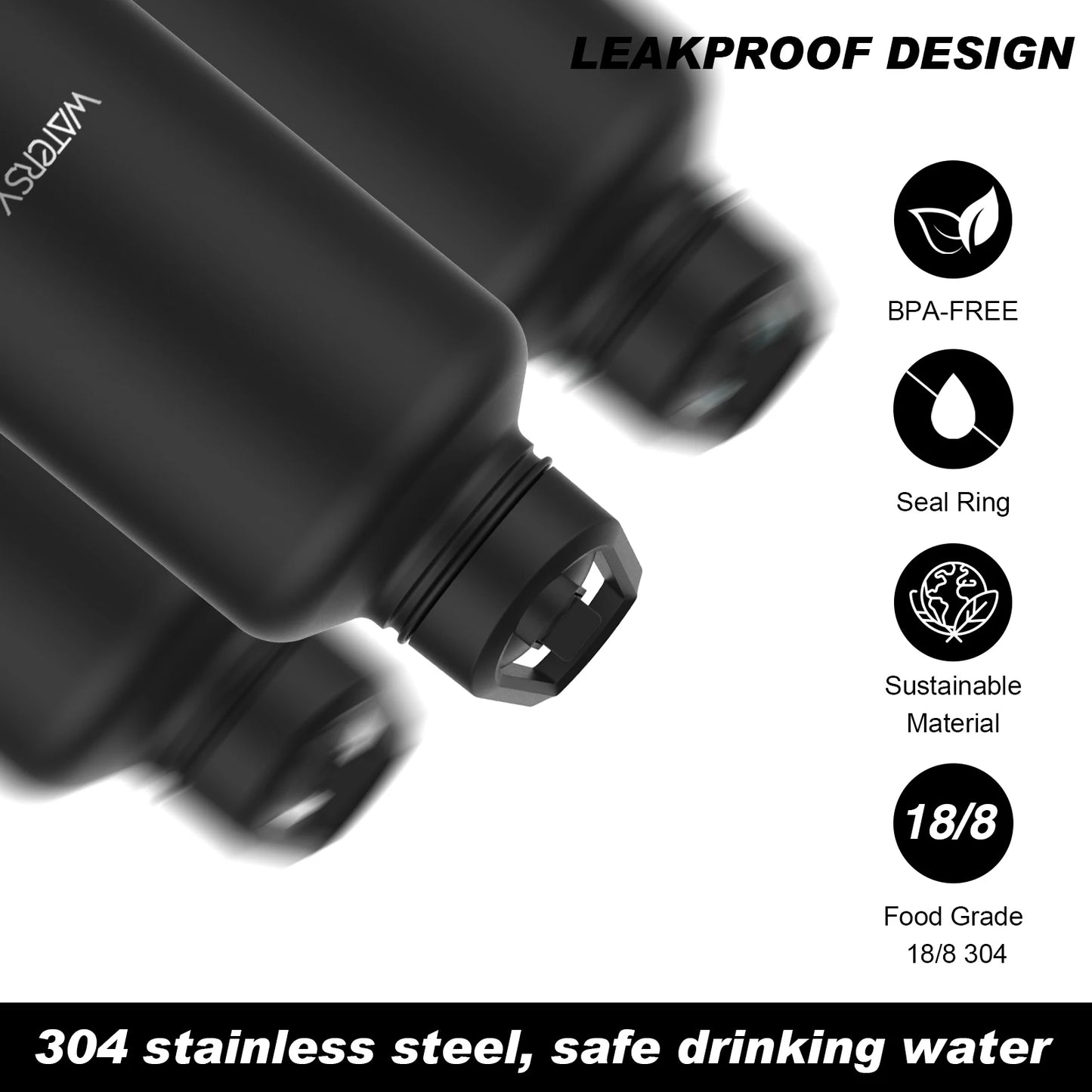 WATERSY 15oz/32oz Stainless Steel Thermal Mug with Handle, Large Capacity Insulated Tumbler Cup, Vacuum Flask Water Bottle