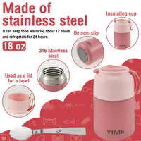 Stainless Steel Insulated Thermo Soup Cup 530ml 480ml Portable Lunch Box with Spoon Food Container Vaccum Cup Insulate Bento Box