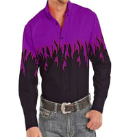 Men's shirt pattern shirt 3D printed shirt outdoor street long sleeved V-neck clothing fashion designer casual and comfortable